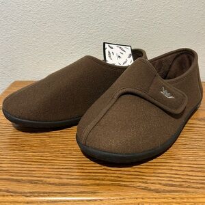 Men's Brown Slip-On Comfort Loafers with Hook-and-Loop Strap
